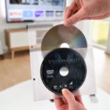 Enkelt/dobbelt DVD Lommer med filt og huller til ringbind