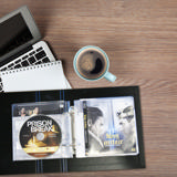 Enkelt/dobbelt Blu-Ray Lommer med filt og huller til ringbind