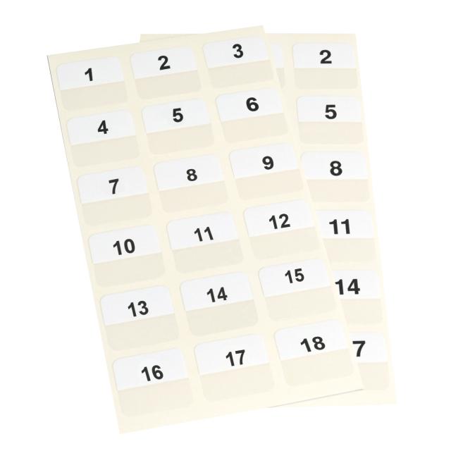 Selvklæbende Index Tabs, permanent, 0-31, 12 x 25 mm