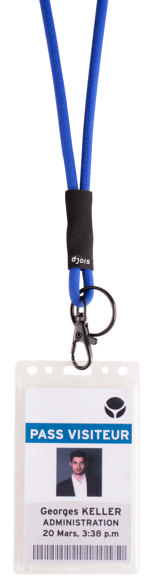 Lanyard med blød snor, drejelig krog og nøglering