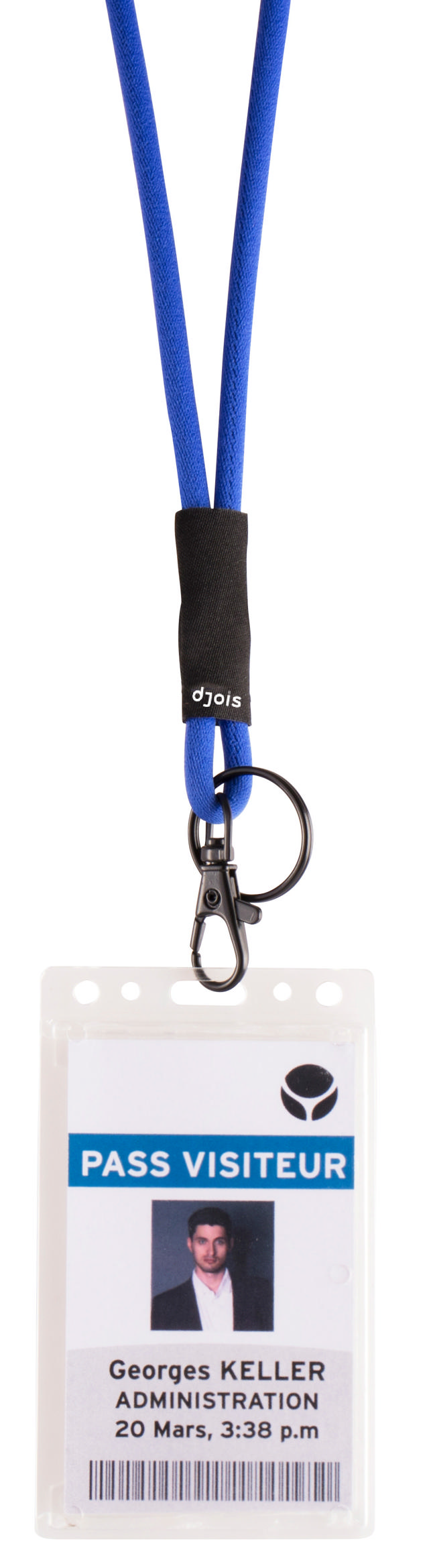 Lanyard med blød snor, drejelig krog og nøglering
