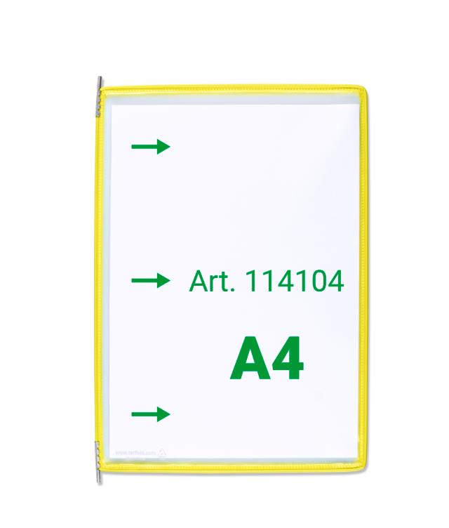 Tarifold Drejelige display lomme, A4, lodret, åbning i venstre side