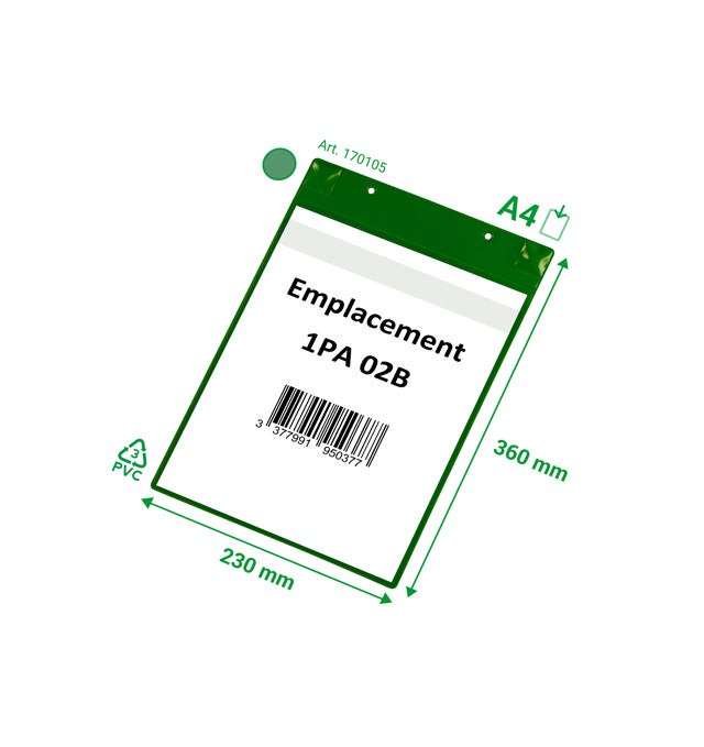 Magnetisk logistisk ID-lomme, med neodymium og flap, A4, stående