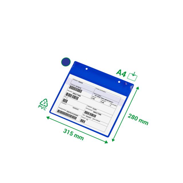 Magnetisk logistisk ID-lomme med flap, med neodymium, A4, liggende