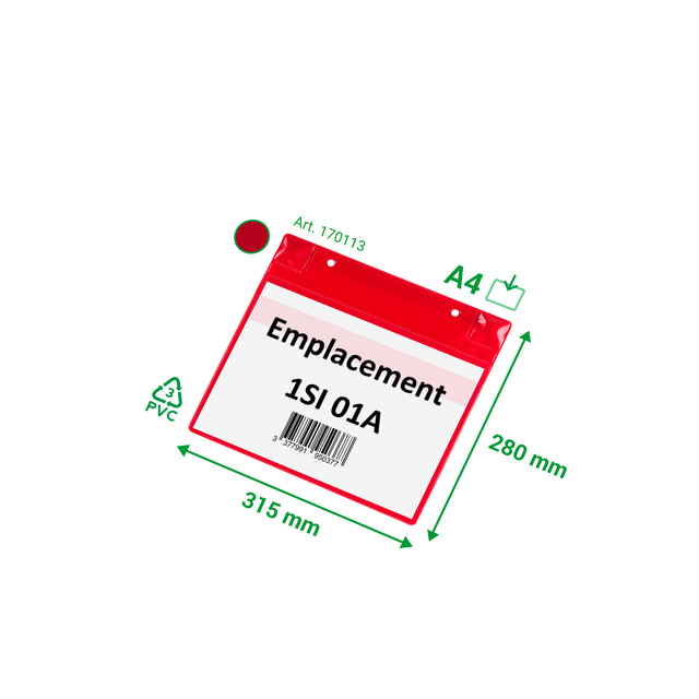 Magnetisk logistisk ID-lomme, med neodymium og flap, A4, liggende