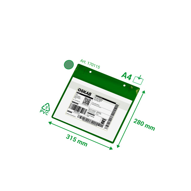 Magnetisk logistisk ID-lomme, med neodymium og flap, A4, liggende