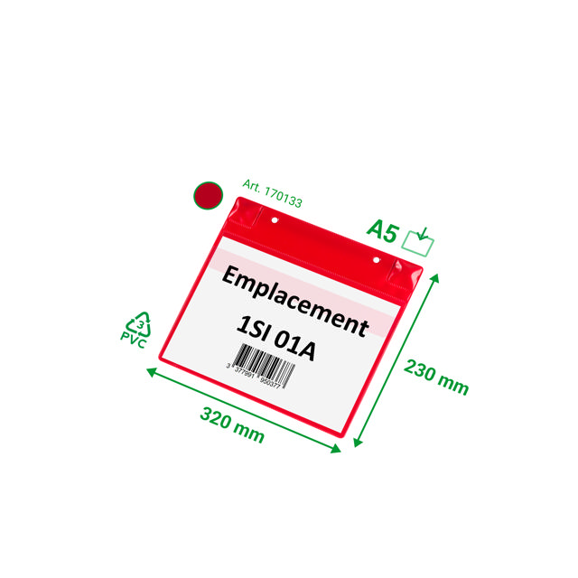 Magnetisk logistisk ID-lomme, med neodymium og flap, A5, liggende