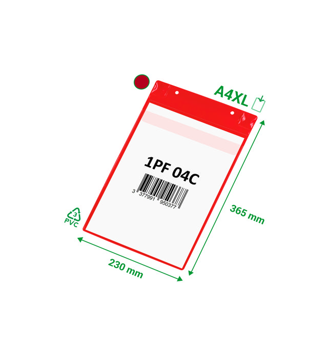 Magnetisk logistisk ID-lomme, med neodymium og flap, A4 XL, stående