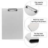 Clipboard med klap, Aluminium, A4, Stående