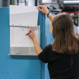 Magnetisk 4-ring-displaybindsholder med Kant, Aluminium, A4, Horisontalt