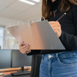 4-Ring-Displaybindsholder, med magnetisk fastgørelse, Aluminium, A4, Horisontalt