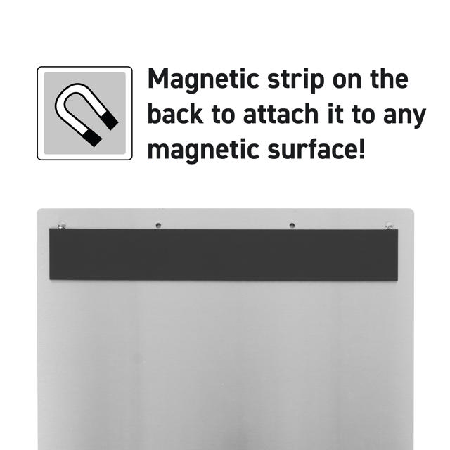 4-Ring-Displaybindsholder, med magnetisk fastgørelse, Aluminium, A4, Horisontalt