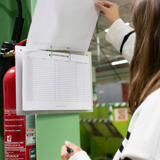 2-Ring-Displaybindsholder, med magnetisk fastgørelse, Aluminium, A4, Horisontalt