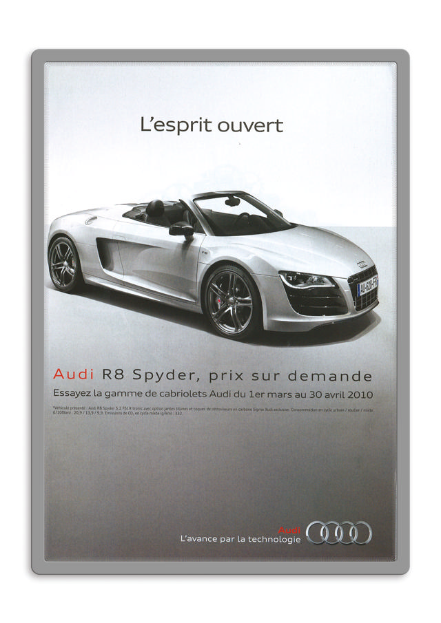 Magneto Selvklæbende displaylomme med ramme, Stort format, Genplacerbar, A1