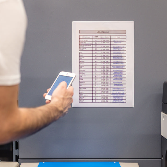 Magnetische presenteerhoes, lang sideåbning, A4