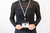 Lanyard med blød snor, drejelig krog og nøglering