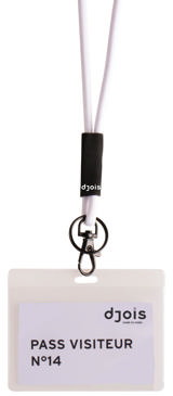 Lanyard med blød snor, drejelig krog og nøglering