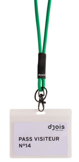 Lanyard med blød snor, drejelig krog og nøglering
