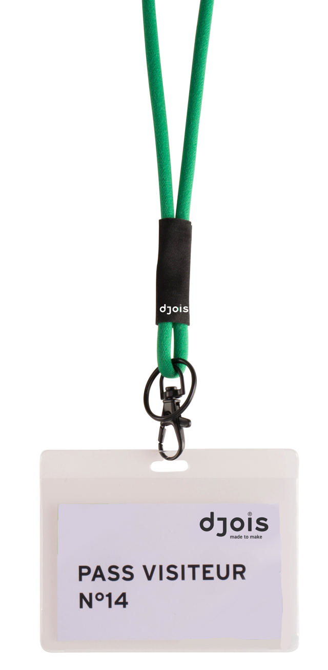 Lanyard med blød snor, drejelig krog og nøglering