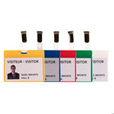 Besøgsbadgesæt, PVC, med Clips og Indsatser, Vandret
