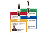 Besøgsbadgesæt, PVC, med Clips og Indsatser, Vandret