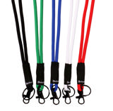 Lanyard med blød snor, drejelig krog og nøglering
