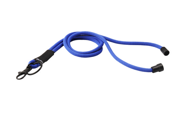 Lanyard med blød snor, drejelig krog og nøglering