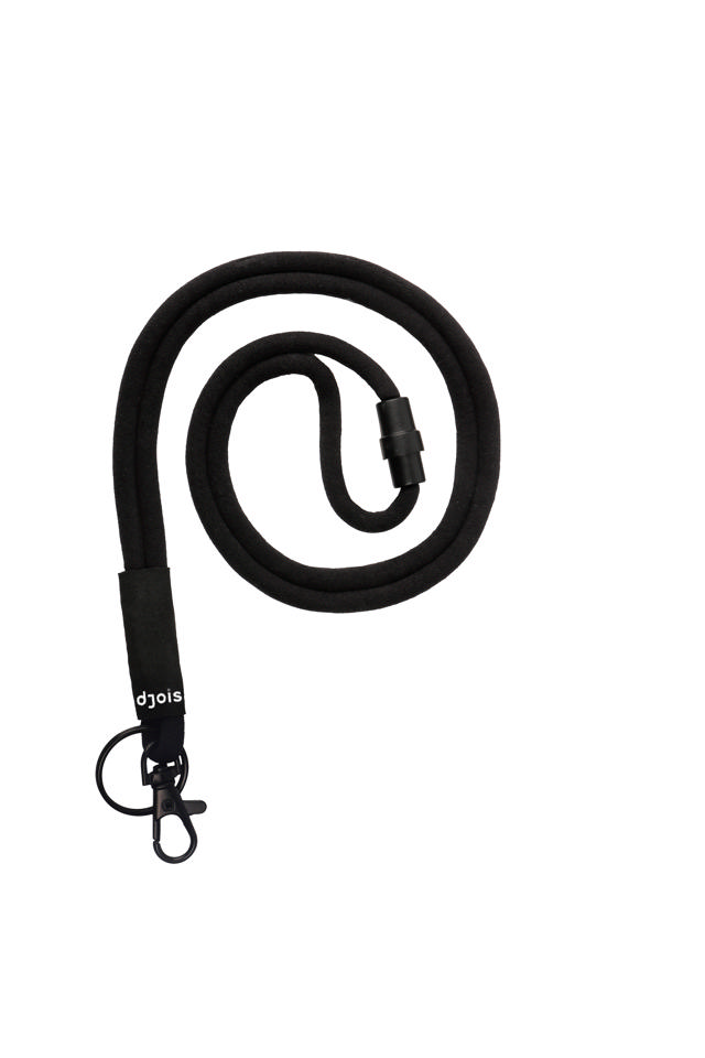 Lanyard med blød snor, drejelig krog og nøglering