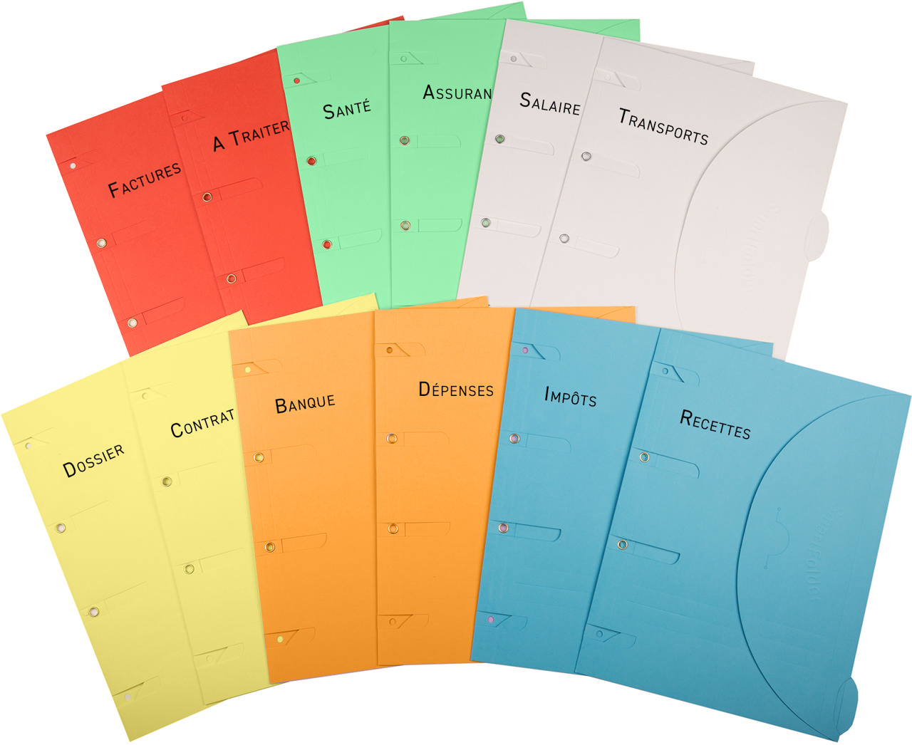 Smartfolder Perforeret mappe, Med fane, Trykt pakke, Bank til transport, A4