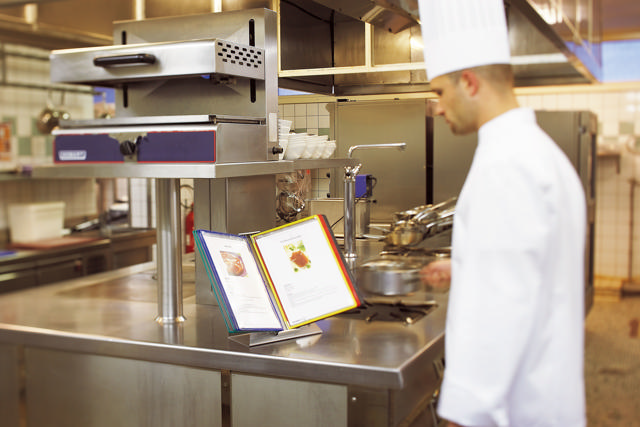 Tarifold rustfrit stål skrivebord Dokument Display System Base, A4, til 10 til 30 lommer