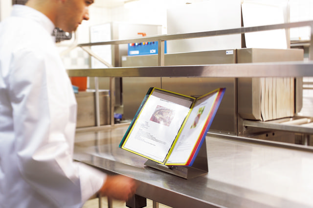 Tarifold rustfrit stål skrivebord Dokument Display System Base, A4, til 10 til 30 lommer