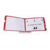 Monteret tom tariffold i metal, A4, med sidestop, til 10 lommer