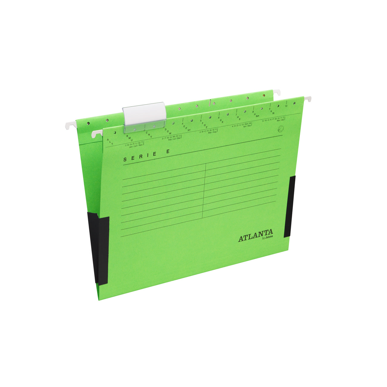 Serie-E hængemappe, A4, V-bund med sidefals, 100% genbrugspap