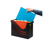 Re-Solution Office Box, med 5 A4 Euroflex hængemapper, 100% genanvendt, Blå Engel