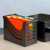 Re-Solution Office Box, med 5 A4 Euroflex hængemapper, 100% genanvendt, Blå Engel