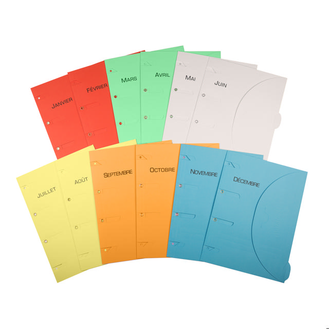 Smartfolder Perforeret mappe, med Fane, Tidslinjepakke, 12 måneder, JAN-DEC, A4