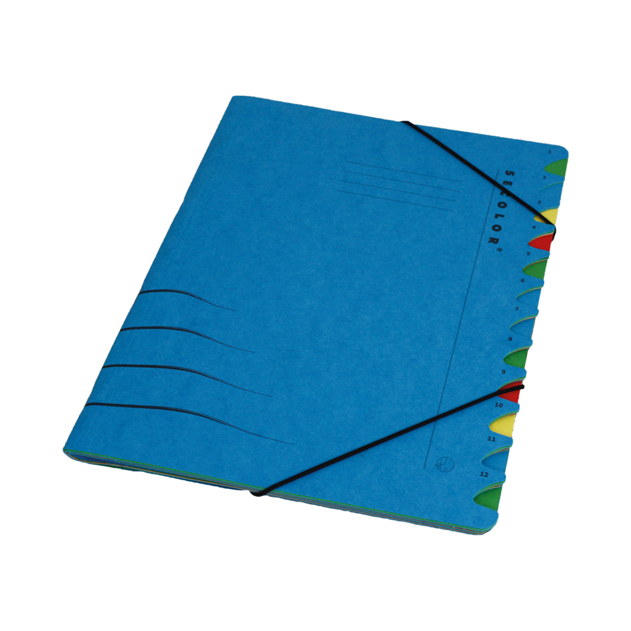 Secolor 12-fags sorteringsmappe, A4, 100% genbrugskarton, FSC®.