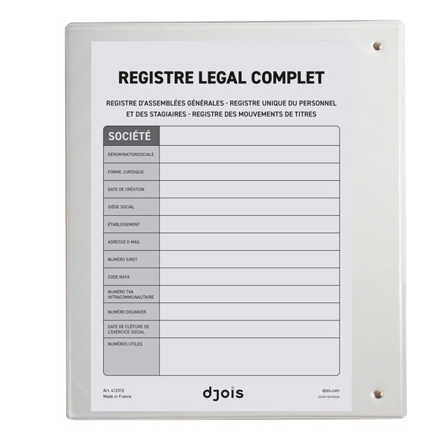 Ringbind med 6 Smartfolder-perforerede mapper med faner, komplet juridisk register, A4