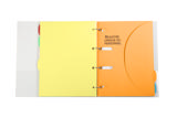 Ringbind med 6 Smartfolder-perforerede mapper med faner, komplet juridisk register, A4