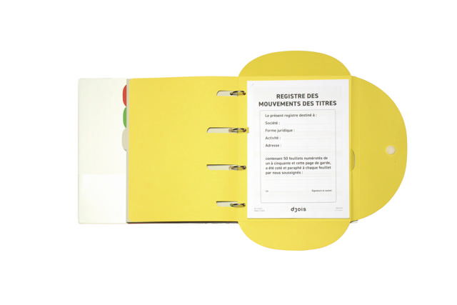 Ringbind med 6 Smartfolder-perforerede mapper med faner, komplet juridisk register, A4