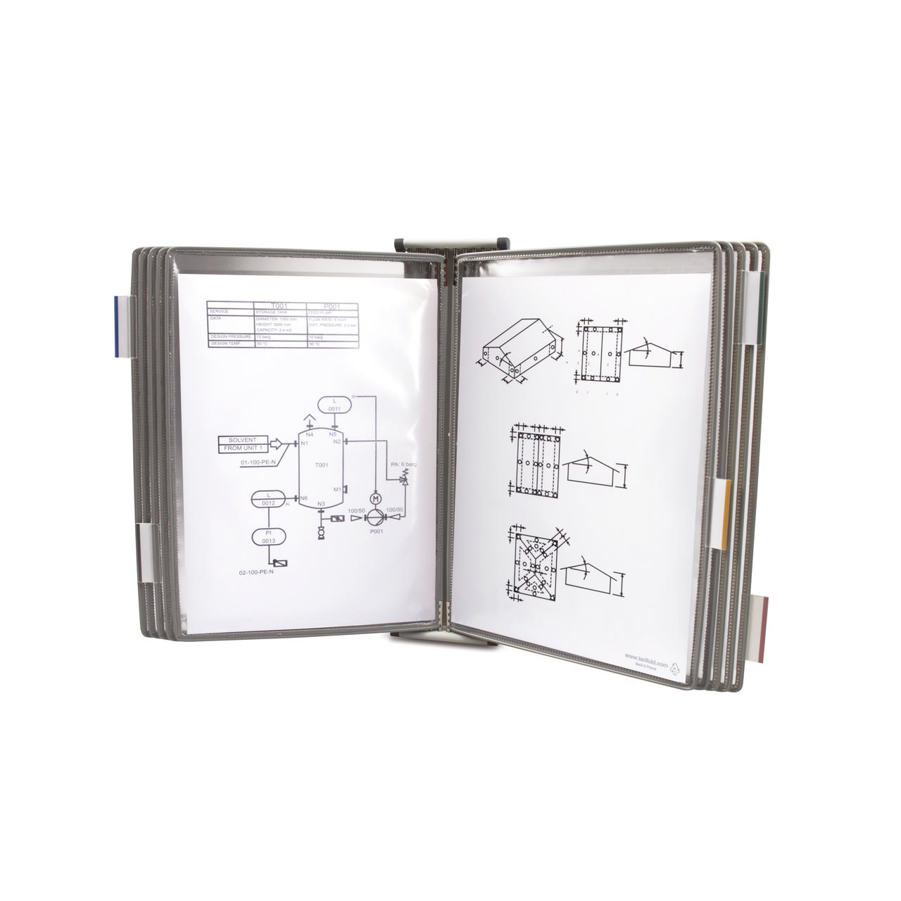 Tarifold Metal væg display system, A4, 10 lommer