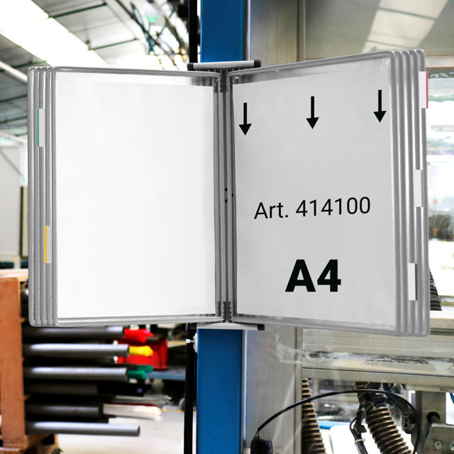 Tarifold Metal væg display system, A4, 10 lommer (farveemballage)