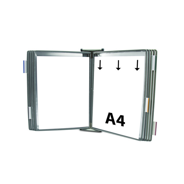 Tarifold Metal væg display system, A4, 10 lommer (farveemballage)