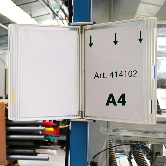 Tarifold Metal væg display system, A4, 10 lommer (farveemballage)