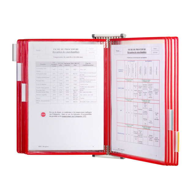 Tarifold Metal væg display system, A4, 10 lommer (farveemballage)