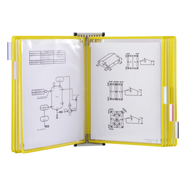 Tarifold Metal væg display system, A4, 10 lommer (farveemballage)