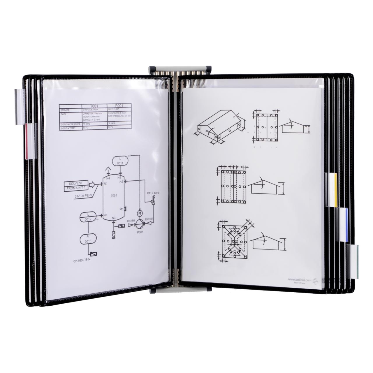 Tarifold Metal væg display system, A4, 10 lommer