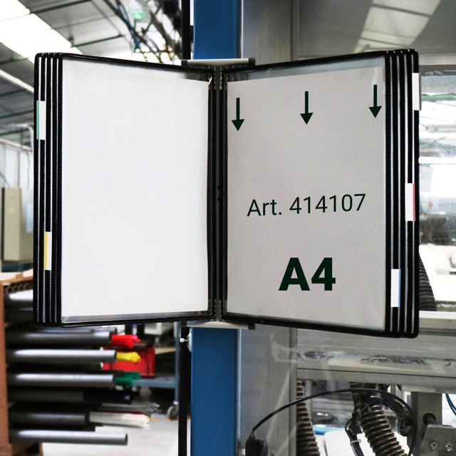 Tarifold Metal væg display system, A4, 10 lommer (farveemballage)