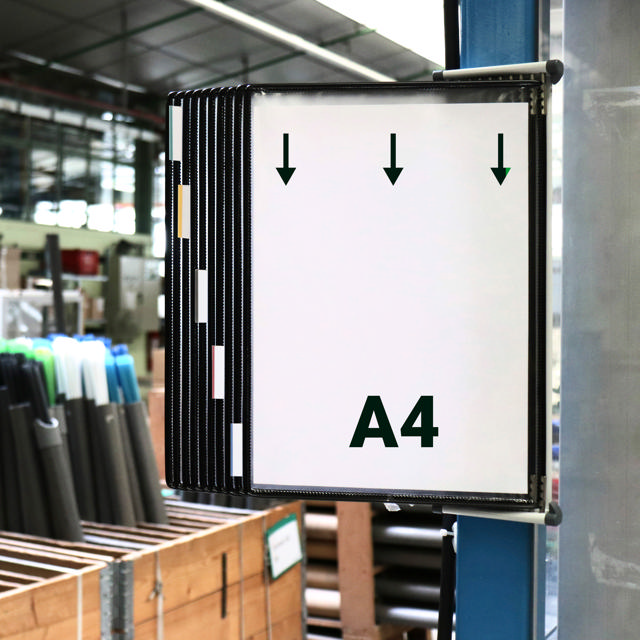 Tarifold Metal væg display system, A4, 10 lommer (farveemballage)