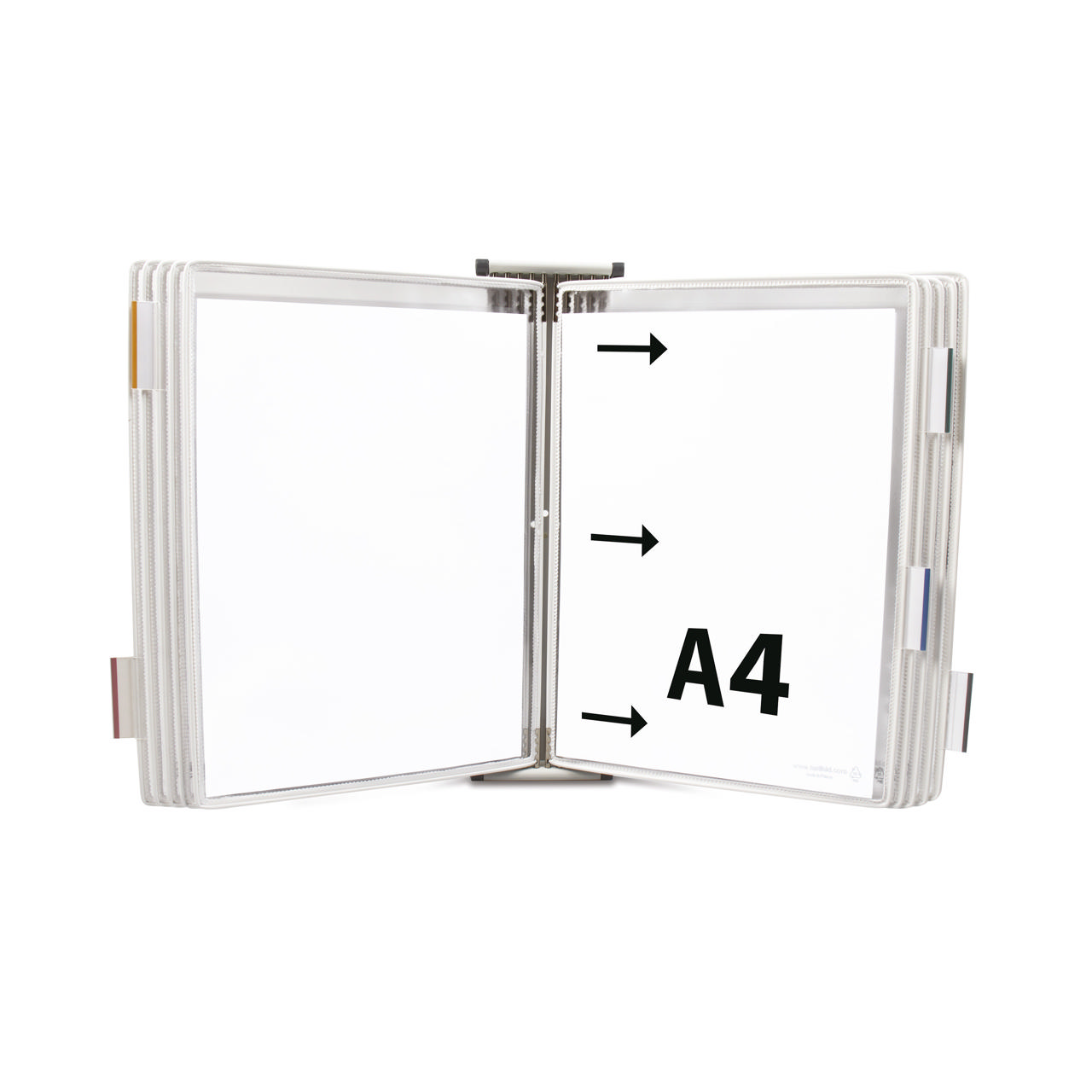 Tarifold Metal væg display system, A4, 10 lommer, åbning i venstre side